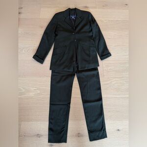 Vintage Burberry Green Wool Women’s Pantsuit